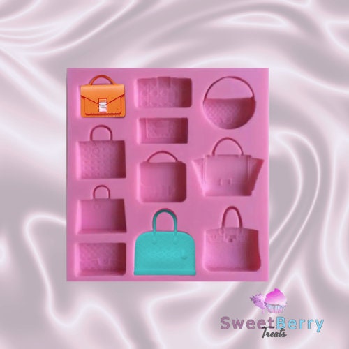 11 cavity handbag purse silicone cake mold baking tool, mothers day chocolate mold, fondant mold