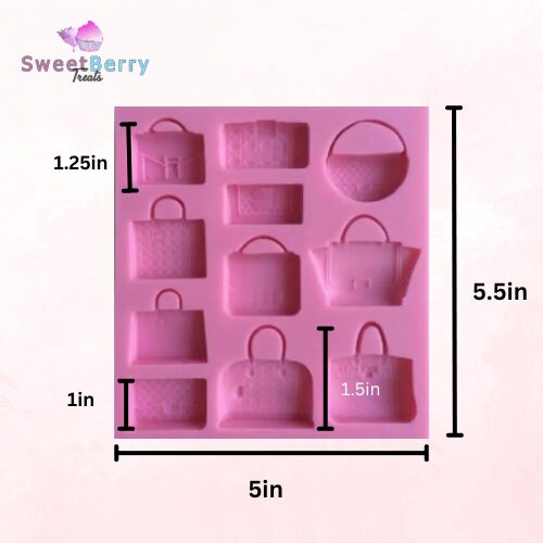 11 cavity handbag purse silicone cake mold baking tool, mothers day chocolate mold, fondant mold