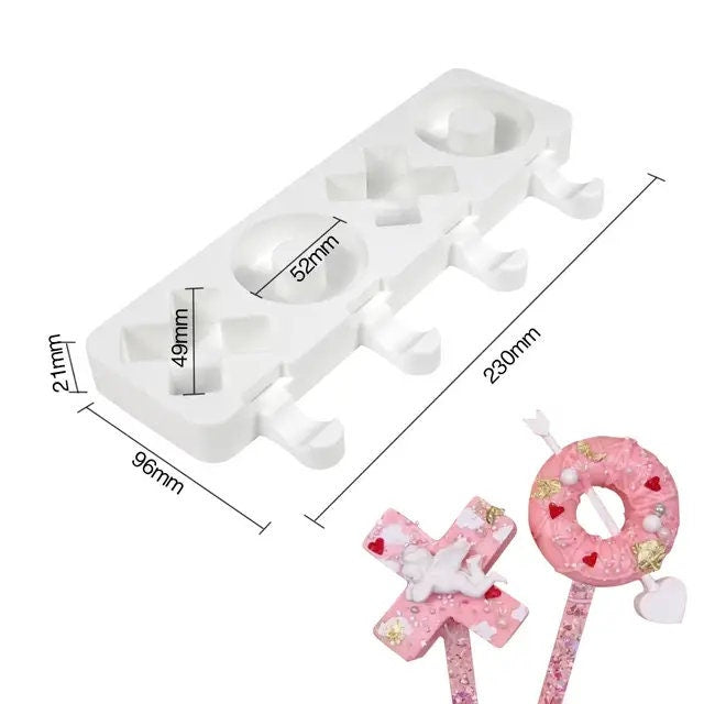 XOXO Fillable Cakesicle Chocolate silicone mold - Valentines day baking mold, popsicle mold
