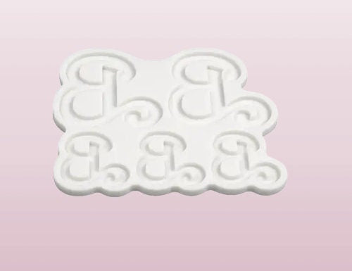 Letter B silicone mold, doll theme lettering mold