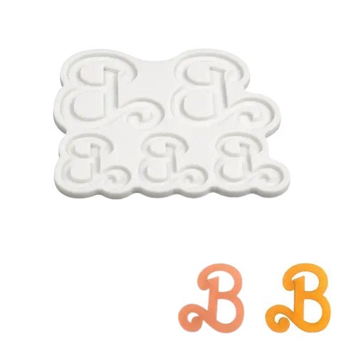 Letter B silicone mold, doll theme lettering mold