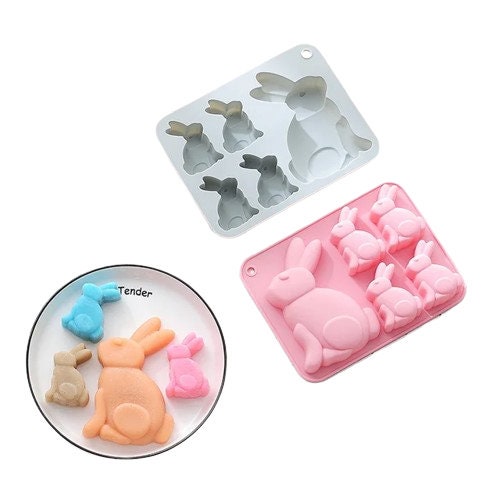 Easter Bunny Silicone Mold 5 cavity