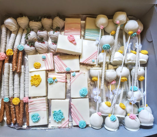 Custom Party Dessert Table Treats - Cake pop, Krispies, Pretzel, Cakesicles, truffles, chocolate, Cookies