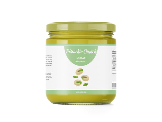 Pistachio Crunchy Knafeh Spread- glass jar, Sicilian pistachio butter and toasted knafeh, Dubai chocolate filing